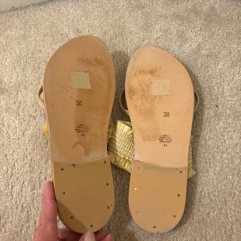 K.Jacques Natural Raffia Telia Sandals Size 38 EUC - Picture 5 of 6